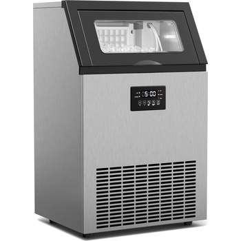 Klarstein Glacial промишлен ледогенератор за лед 55 кг с LED дисплей и прозорче (HEA-Glacial-XXXL-Sil) (HEA-Glacial-XXXL-Sil)
