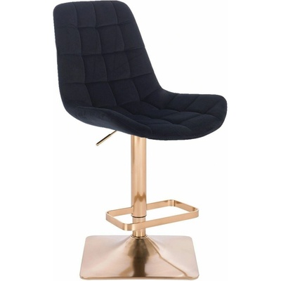 LuxuryForm Design Paris Velur na zlatej hranatej podstave čierna