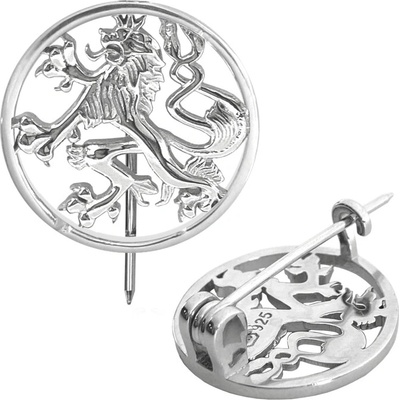 Minet stříbrná brož český lev v kroužku JMAN0036LZ00