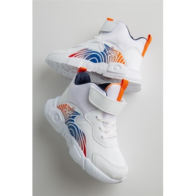 Moda Trend Детски спортни обувки с връзки и велкро лента - Бели #362432 (362432_Бяло)