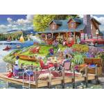 Bluebird Puzzle - Puzzle Lake View Cabin Mountain Time - 1 000 piese