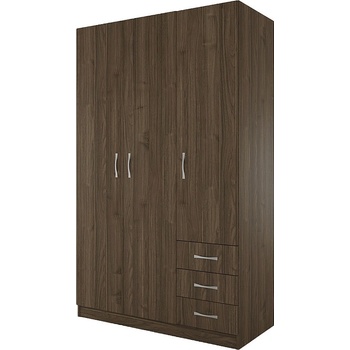 IRIM Трикрилен гардероб с чекмеджета Сити 1028 орех адмирал