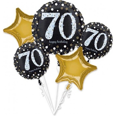 Amscan BALÓNKOVÝ buket 70. narozeniny třpytivý