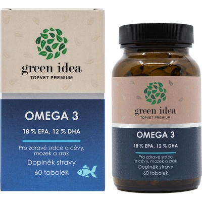 Topvet Omega 3 18% EPA 12% DHA gelové kapsle 60 tobolek