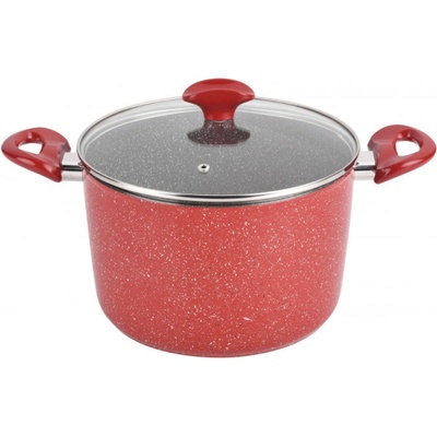 Sapir Дълбока тенджера с капак ZEPHYR Red Passion ZP 4418 E20D, 3.4 литра, 20х13.2 см, Мраморно покритие, Индукция, Червен (1318120061)