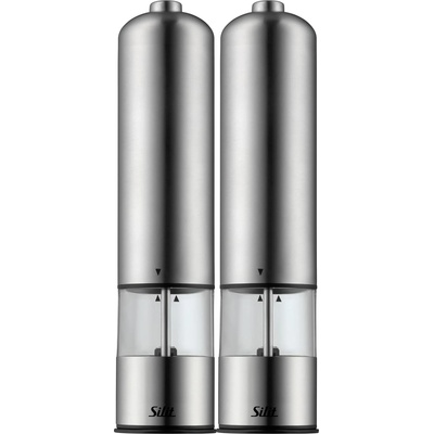 WMF Комплект електрически мелнички за черен пипер и сол silit, 2 бр. , неръждаема стомана, wmf (wm2143279464)