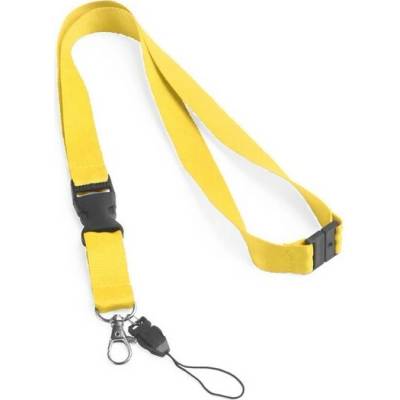 Snúrka na krk s bezpečnostnou sponou (20 mm) Yellow