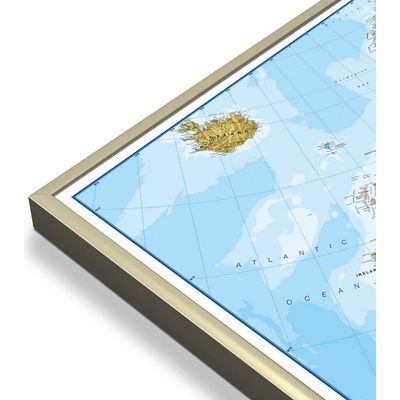 Maps International Evropa - nástěnná politická mapa 165 x 120 cm Varianta: mapa v hliníkovém rámu, Provedení: zlatý matný rám
