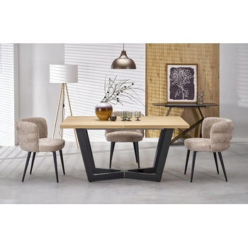 Halmar Разтегателна трапезна маса massive 2 дъб натурален / черно