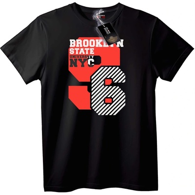 NOONEBRAND Тениска Brooklyn State University NYC - 7XL, Black