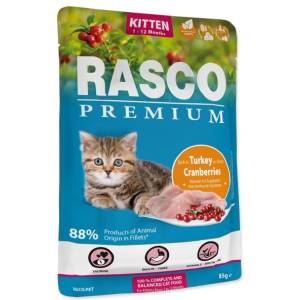 Rasco Пакетче Rasco Premium Kitten пуйка с червена боровинка 85g (1703-13032)