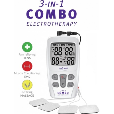 Body Clock 3-in-1 Combo elektroterapeutický přístroj s 22 programy Tens EMS masáž