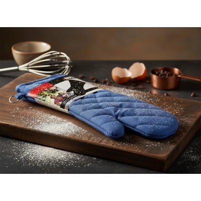 GRILL bavlněná rukavice 1 ks BBQ GLOVE modrá 100% bavlna 18x42 cm