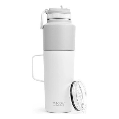Asobu Twin Pack Bottle with Mug white 900 ml + 600 ml termofľaša + hrnček nerezová oceľ