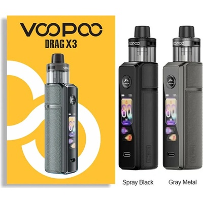 VooPoo Drag X3 Pod Kit 80W 0 mAh Spray Black