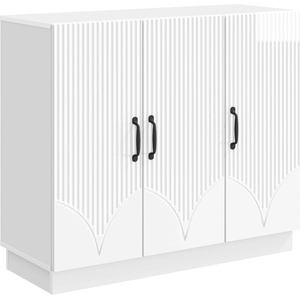 vidaXL Служебен шкаф Бял гланц 89 x 34, 5 x 77 см Инженерна дървесина (895339)