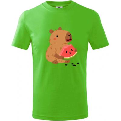 Kapybara s melónom tričko detské Apple Green