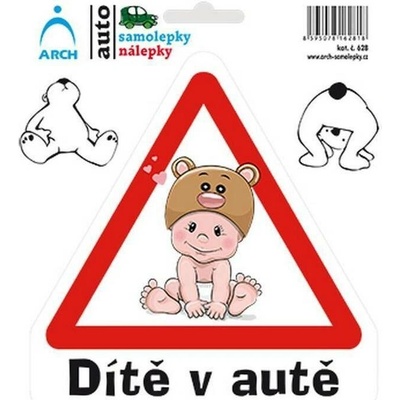 Dítě v autě - sedící dítko, Samolepka, formát 180x150 mm, Samolepicí