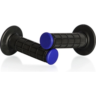 Motokrosové rukojeti MOTION STUFF ADVANCED černá/modrá (half-waffle)
