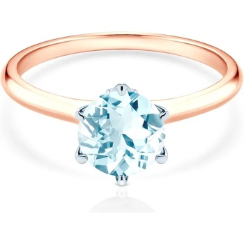 Image 1 of SAVICKI Годежен пръстен The Journey: двуцветно злато, аквамарин