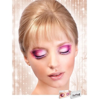 Image 1 of Черни мигли с бледорозови кристали