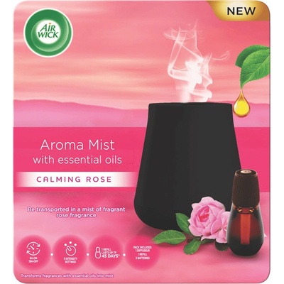 Air Wick Aroma difuzér černý + Náplň Svůdná vůně růže