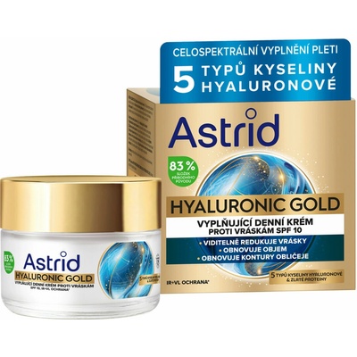 Astrid Hyaluronic Gold denný krém SPF 10 50 ml