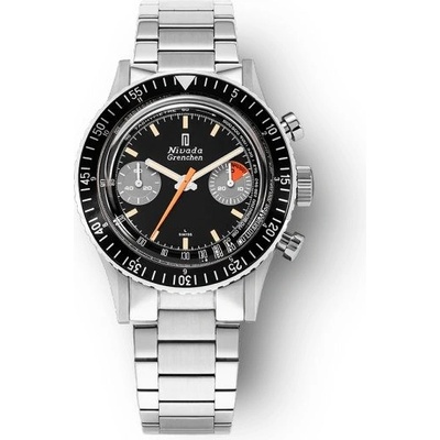 Nivada Grenchen Chronomaster Orange Boy SL Inter. Bezel Manual Bracelet Flat Link