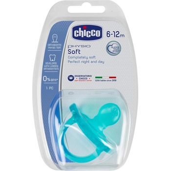 Chicco Биберон-залъгалка Chicco - Physio Soft, силикон, 6-12 месеца, за момче, асортимент (N0313)