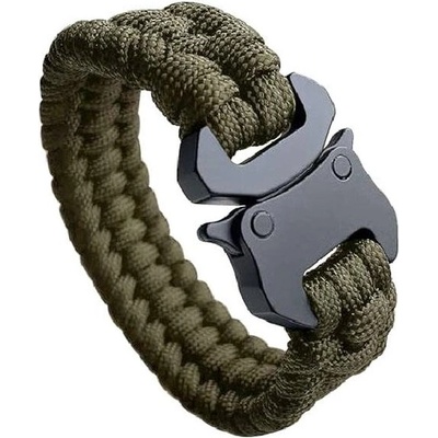 WARAGOD Гривна от паракорд с метална щипка Avär, зелена (WAR0073002)