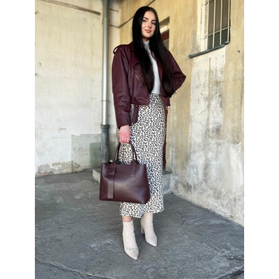 Laura Biaggi Bordová kožená kabelka do ruky DX-TS-JS304-bordo