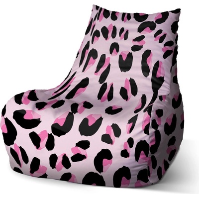 Sablio sedací vak Bean Růžový gepard 100 x 90 x 45 cm