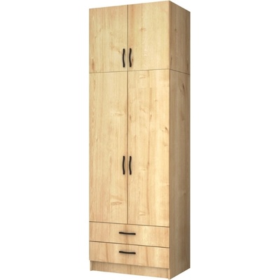 TopMebel Ricardo двудверен меламинов гардероб с шкаф в дъбов цвят 80x51, 8x240см