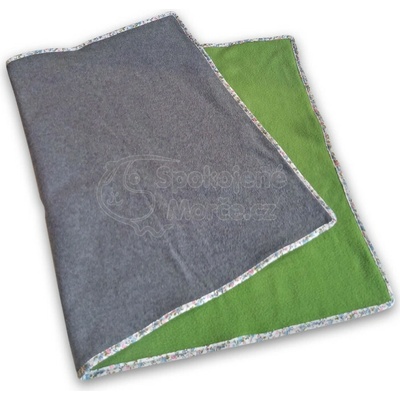 SpokojenéMorče Fleecová podložka SpokojenéMorče 95 x 55 cm šedá/zelená – Zboží Mobilmania