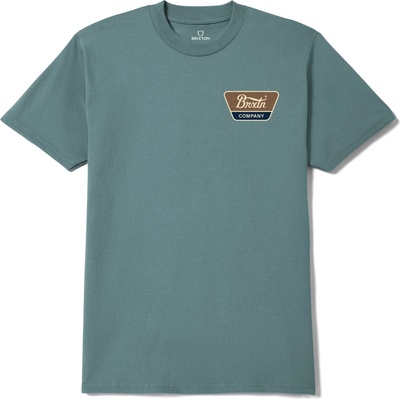 Brixton Мъжка тениска Brixton Linwood S/S Standard T-shirt - Ocean Breeze / Brown / Dark Navy (216-7383-0211)