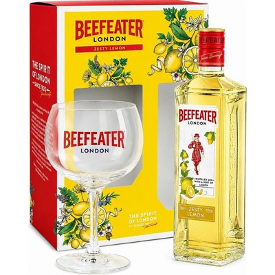 Beefeater Zesty Lemon 37,5% 0,7 l (dárkové balení 1 sklenice)