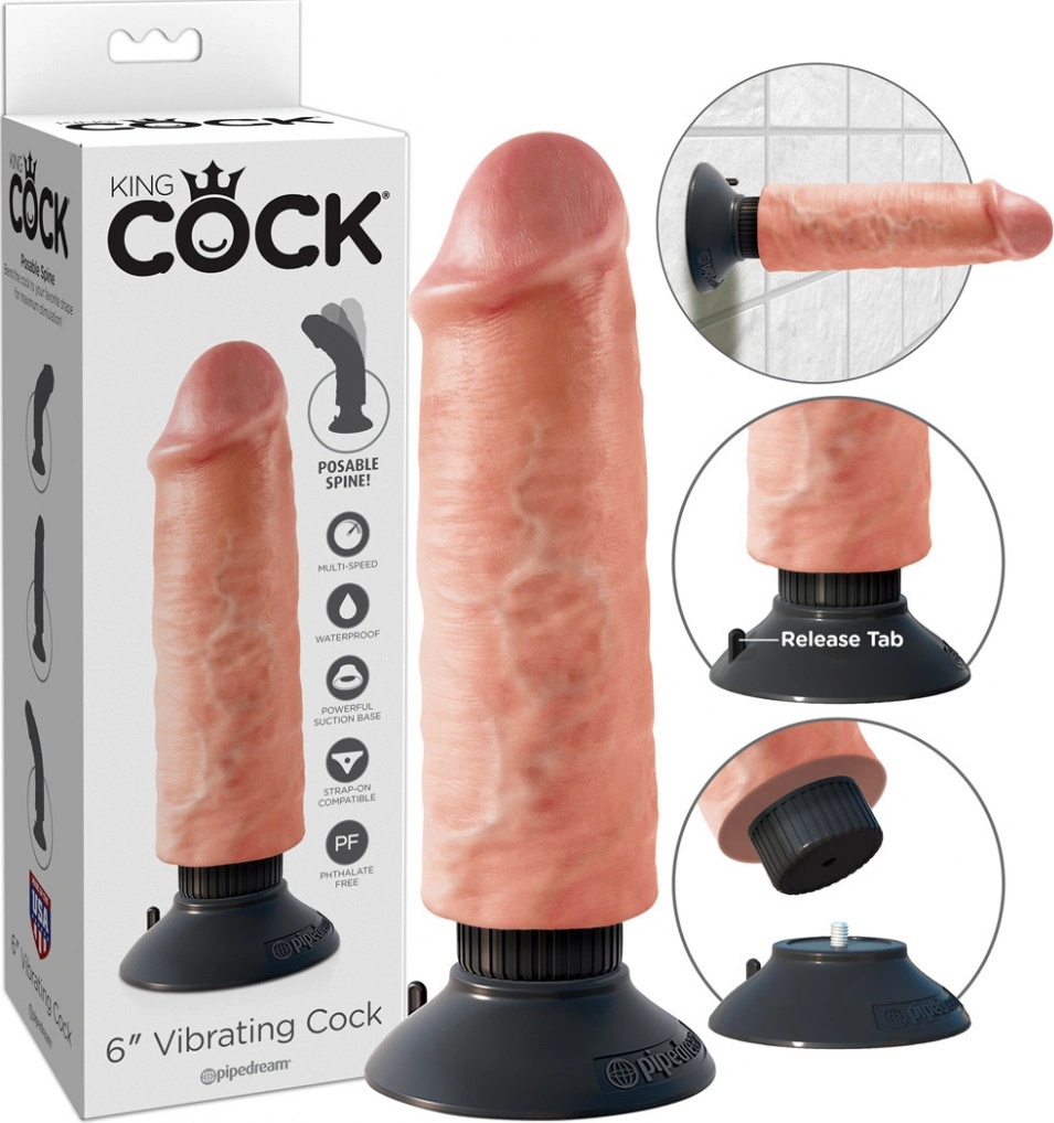 Pipedream King Cock 6" Vibrating Stiffy