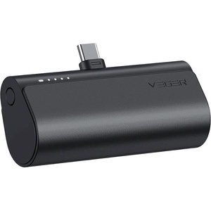 VEGER Външна батерия с USB-C конектор - Veger Plug On-C Powerbank With USB-C Connector 5000mAh 20W (черен) (W0556)