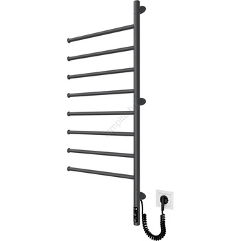 Mario Radiators Поворотен електрически сушилник за кърпи VEER 95W/230V 102, 5x44, 5 см неръждаема стомана/черен (MR0068)