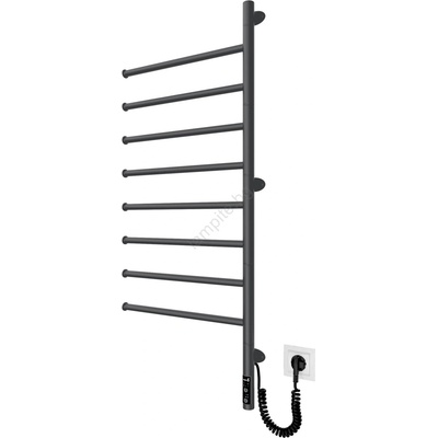 Mario Radiators Поворотен електрически сушилник за кърпи VEER 95W/230V 102, 5x44, 5 см неръждаема стомана/черен (MR0068)