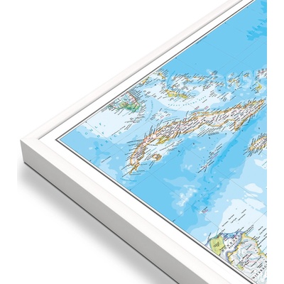 National Geographic Karibik - nástěnná mapa 90 x 60 cm Varianta: mapa v hliníkovém rámu, Provedení: bílý rám