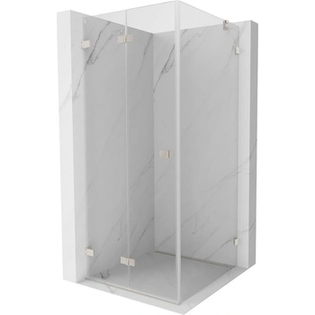 Mexen Lunar-F сгъваема душ кабина лява 80 x 80 см, прозрачна, матиран никел - 836-080-080-97-00-L (836-080-080-97-00-L)