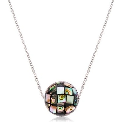 Šperky eshop Ocelový lesklá kulička zdobená úlomky mušle Abalone Z46.10