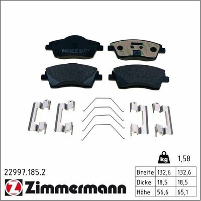Sada brzdových platničiek kotúčovej brzdy ZIMMERMANN 22997.185.2