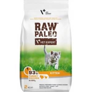 VetExpert Raw Paleo Kitten Turkey Chicken - пълноценна и балансирана храна за котенца от отбиване до 1-годишна възраст, пуешко и пилешко месо, 2 кг, Vet Expert - Полша