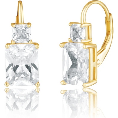 JVD Pozlátené strieborné náušnice so zirkónmi SVLE3433XH2GO00