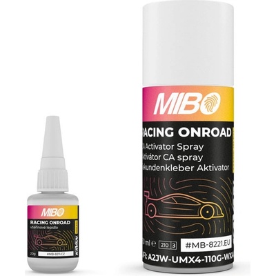 MIBO Racing Onroad vteřinové lepidlo 20g + aktivátor spray 150ml MB-8211.SET.EN