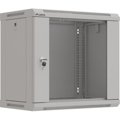 Lanberg Комуникационен шкаф Lanberg rack cabinet 19" wall-mount 9U/540x350 (flat pack) with glass door grey (WF03-5309-10S)