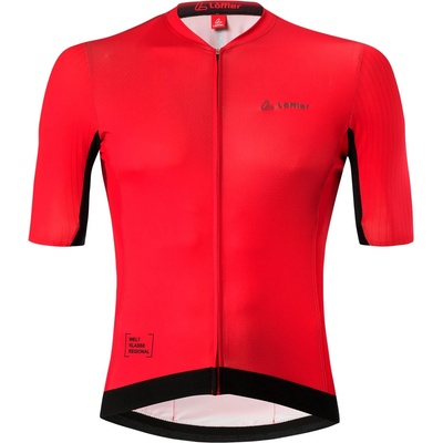 Löffler Мъжка фланелка с къс ръкав за колоездене Löffler Bike Jersey Full-Zip Curro Hotbond Cycling jersey - Red - размер 56 (EU) (056-3927-0216)