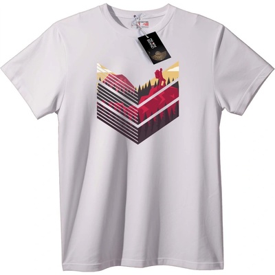 NOONEBRAND Тениска Геометричен Планински Връх - 7XL, White